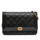 Quilted Lambskin Boy Wallet On Chain